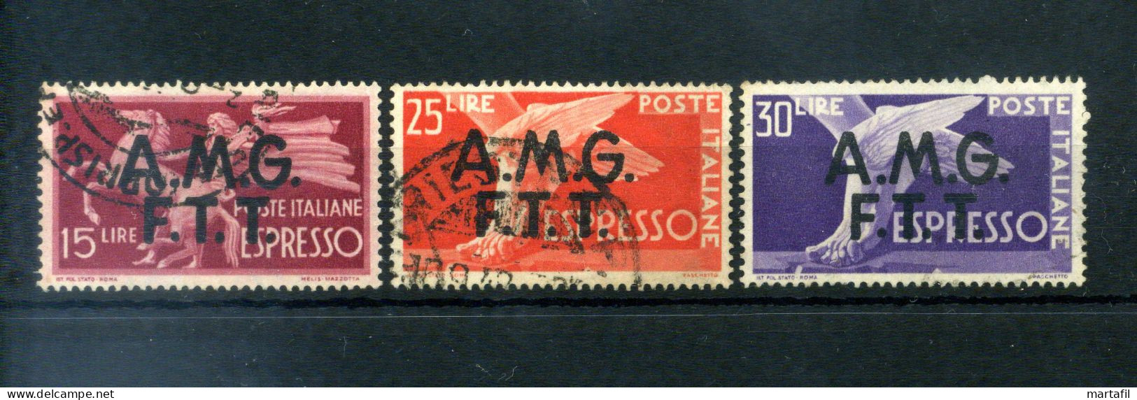 1947-48 Trieste Zona A Espressi S1/3 Usati, Serie Democratica - Correo Urgente