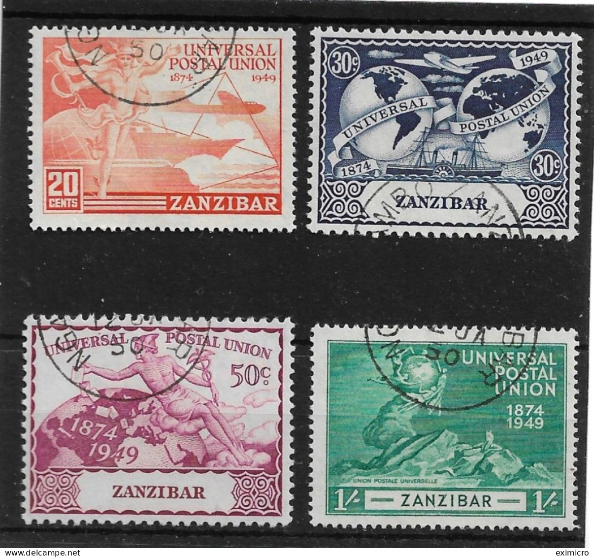 ZANZIBAR 1949 UPU SET SG 335/338 FINE USED Cat £16 - Zanzibar (...-1963)