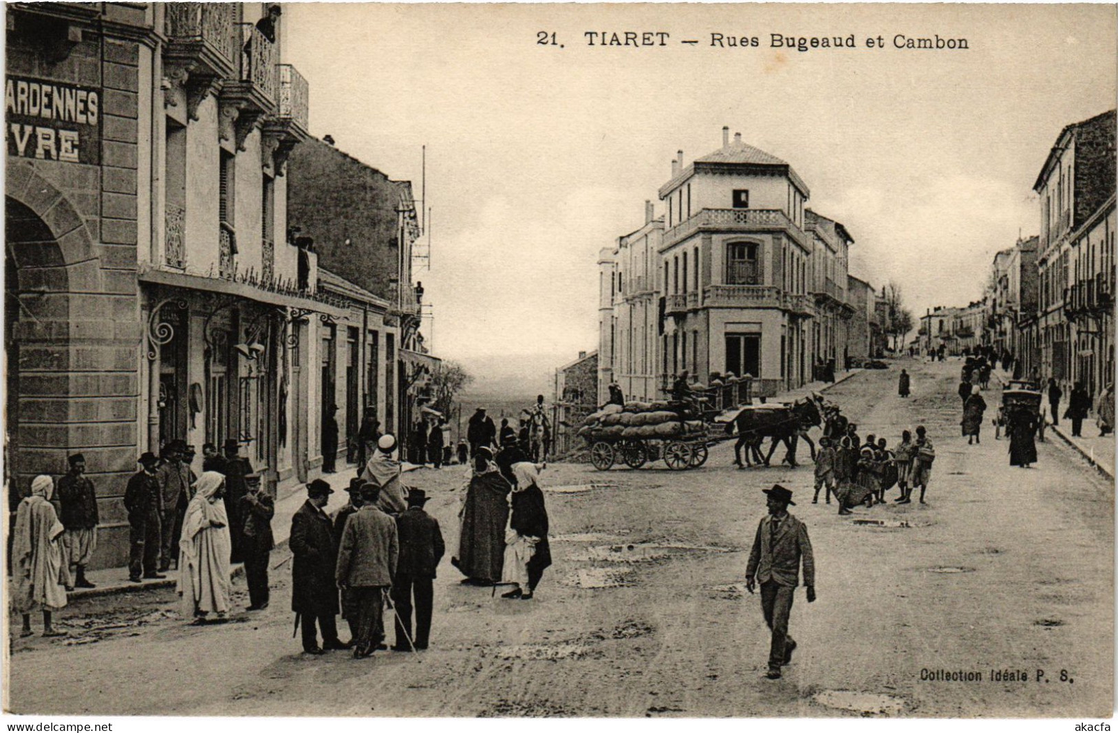 CPA AK TIARET Rues Bugeaud Et Cambon ALGERIA (1357779) - Tiaret