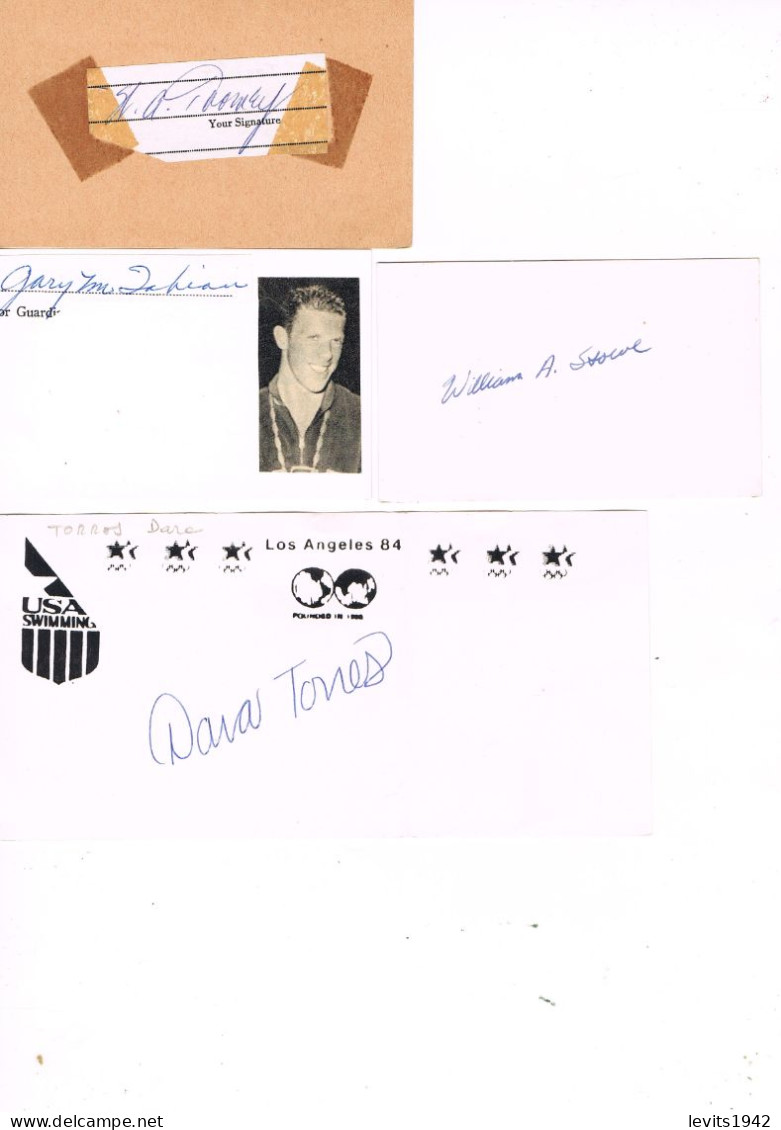 JEUX OLYMPIQUES - AUTOGRAPHES DE MEDAILLES OLYMPIQUES - CONCURRENTS DES ETATS-UNIS  - - Handtekening