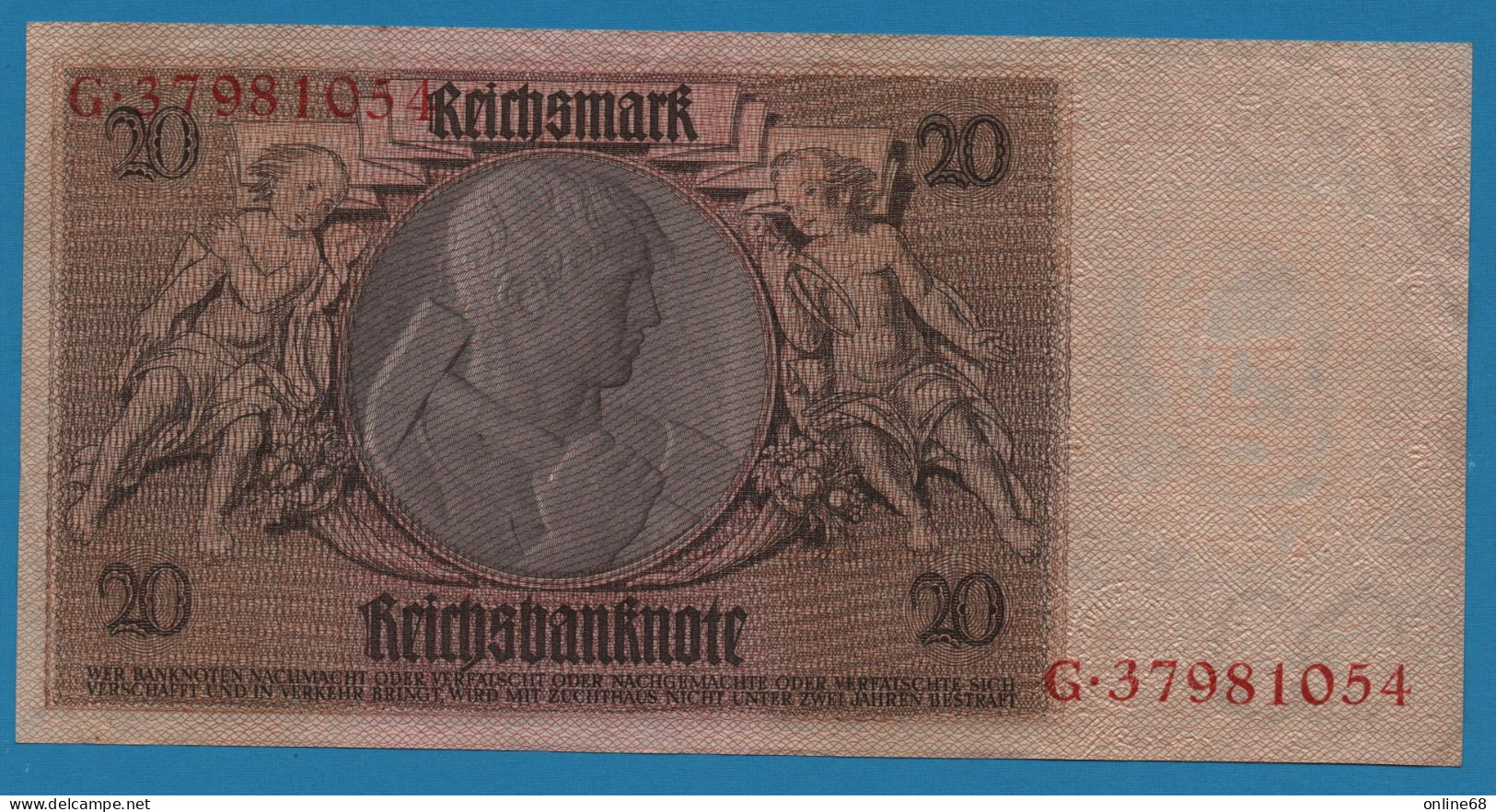 DEUTSCHES REICH  20 MARK 22.01.1929 LETTER M # G.37981054  P# 181a Werner Von Siemens - 20 Mark