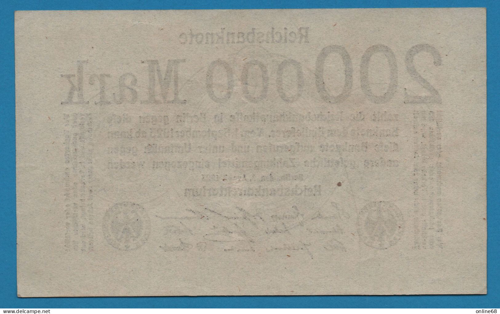 DEUTSCHES REICH  200.000 MARK 09.08.1923  P# 100 No Block No - Otros & Sin Clasificación