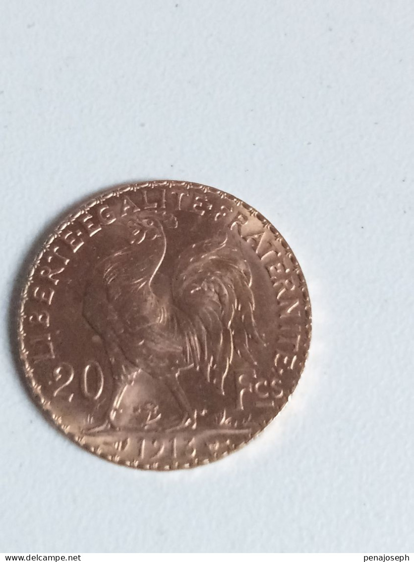20 francs or marianne coq en FDC 1913