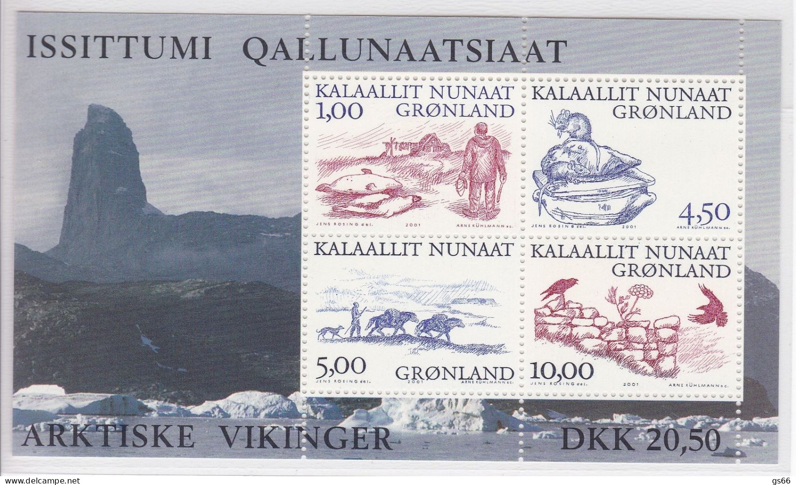 Grönland, 2001,  361/64 Block 20,  Arktische Wikinger,  MNH ** - Blocchi