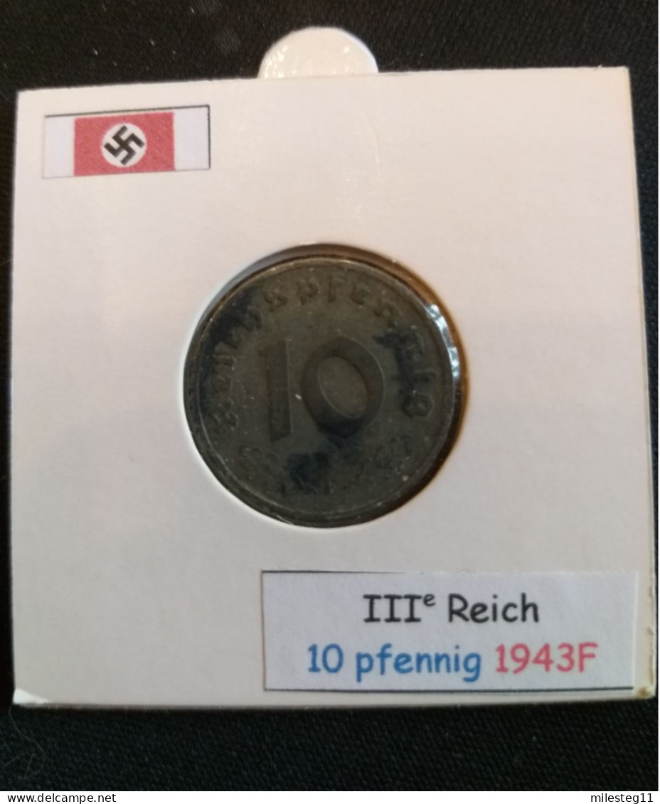 Pièce De 10 Reichspfennig De 1943F (Stuttgard) - 10 Reichspfennig