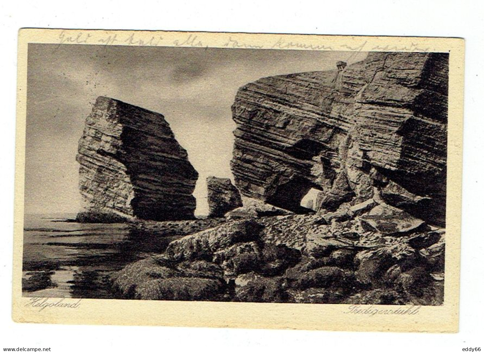 Ansichtskarte Helgoland -Predigerstuhl Aus Dem Jahr 1926 Mit Schiffspoststempel Turbinendampfer Cobra 23.07.1926 - Helgoland