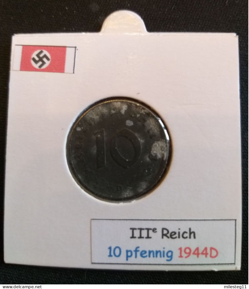 Pièce De 10 Reichspfennig De 1944D (Munich) - 10 Reichspfennig