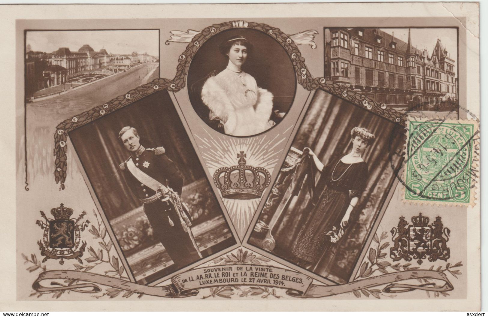 Souvenir De La Visite Du Roi Et De La Reine Des Belges 1914 - Familia Real