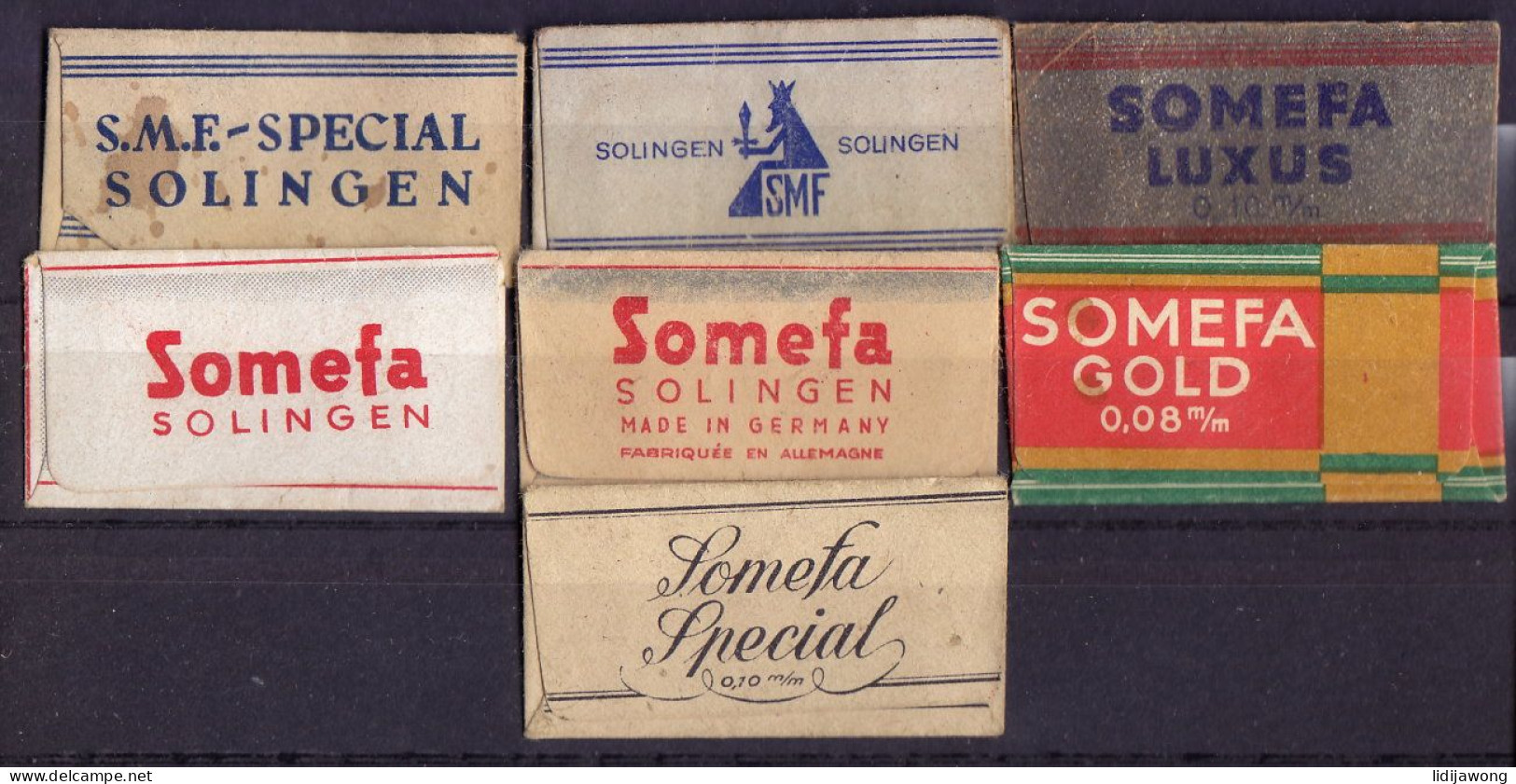 "SOMEFA" Razor Blade Old Vintage 7 WRAPPERS (see Sales Conditions) - Rasierklingen