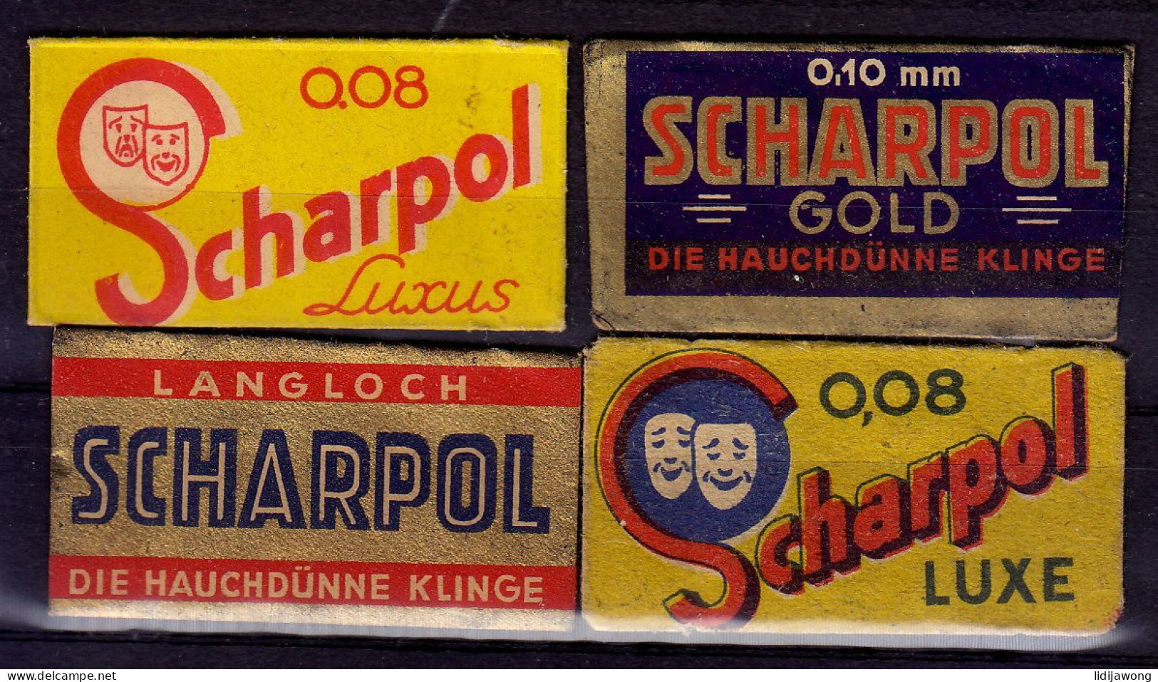 "SCHARPOL" Razor Blade Old Vintage 4 WRAPPERS (see Sales Conditions) - Lamette Da Barba