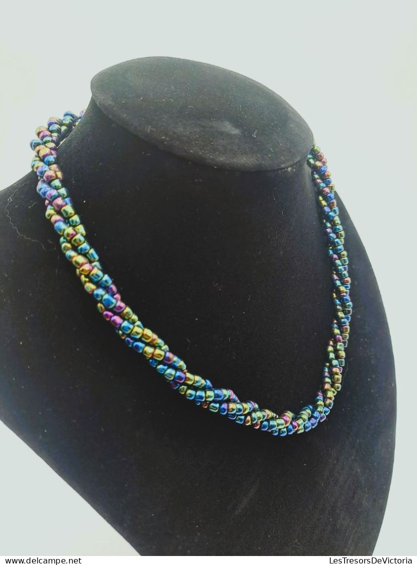 BIJOUX - Collier En Perles Multicolores Avec Différents Reflets - Bijoux Fantaisie - Collares/Cadenas