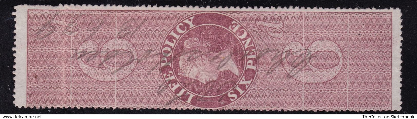 GB Fiscals / Revenues Life Policy 6d -  Red - Brown Barefoot 37 - Revenue Stamps