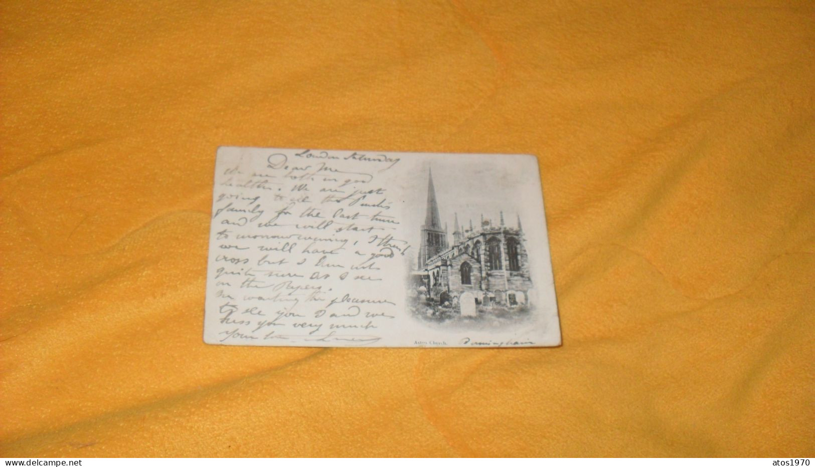 CARTE POSTALE ANCIENNE CIRCULE DE 1900../ BIRMINGHAM.- ASTON CHURCH....CACHETS + TIMBRE - Birmingham