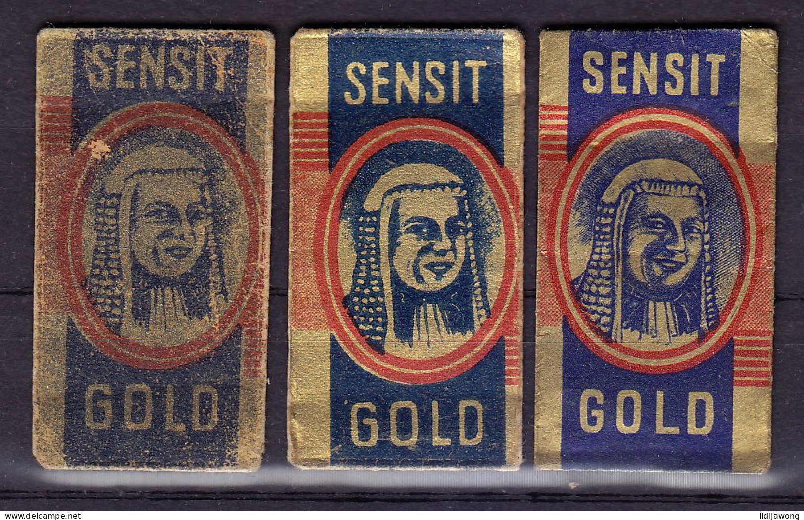 "SENSIT GOLD" Razor Blade Old Vintage 3 WRAPPERS (see Sales Conditions) - Hojas De Afeitar