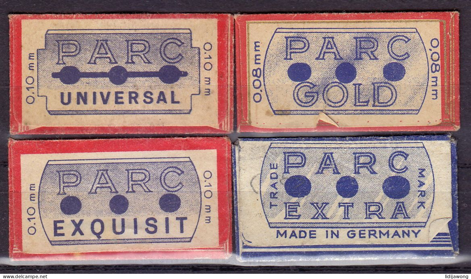 "PARC" Razor Blade Old Vintage 4 WRAPPERS (see Sales Conditions) - Scheermesjes