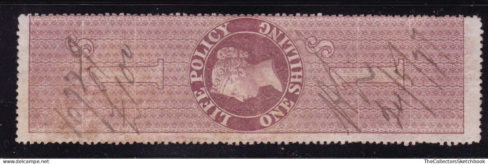 GB Fiscals / Revenues Life Policy 1/ -  Red - Brown Barefoot 38 - Revenue Stamps