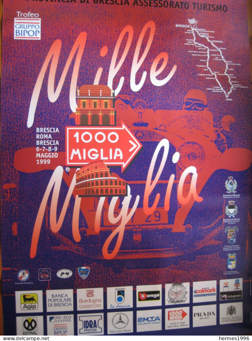 MILLE   MIGLIA    1999    MANIFESTO   ORIGINALE - Otros & Sin Clasificación