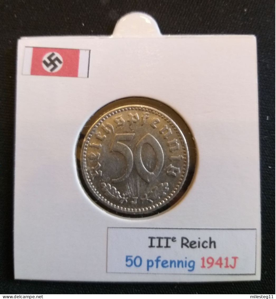 Pièce De 50 Reichspfennig De 1941J (Hambourg) RARE - 50 Reichspfennig