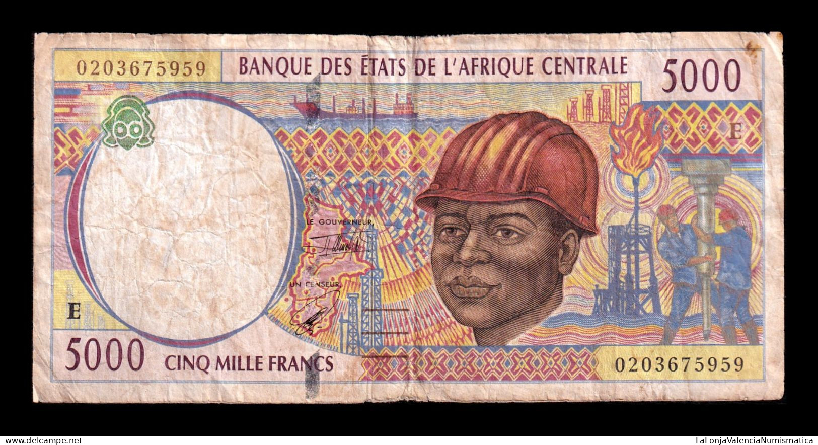 Central African St. - Estados De África Central Camerun 5000 Francs 2002 Pick 204Eg Bc F - États D'Afrique Centrale