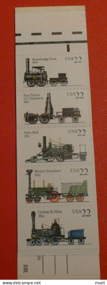 ETATS-UNIS :-UNITED STATES - USA 1987 N° Carnet 1788 ** Train, Locomotive, Chemin De Fer, Cloche, - 1981-...