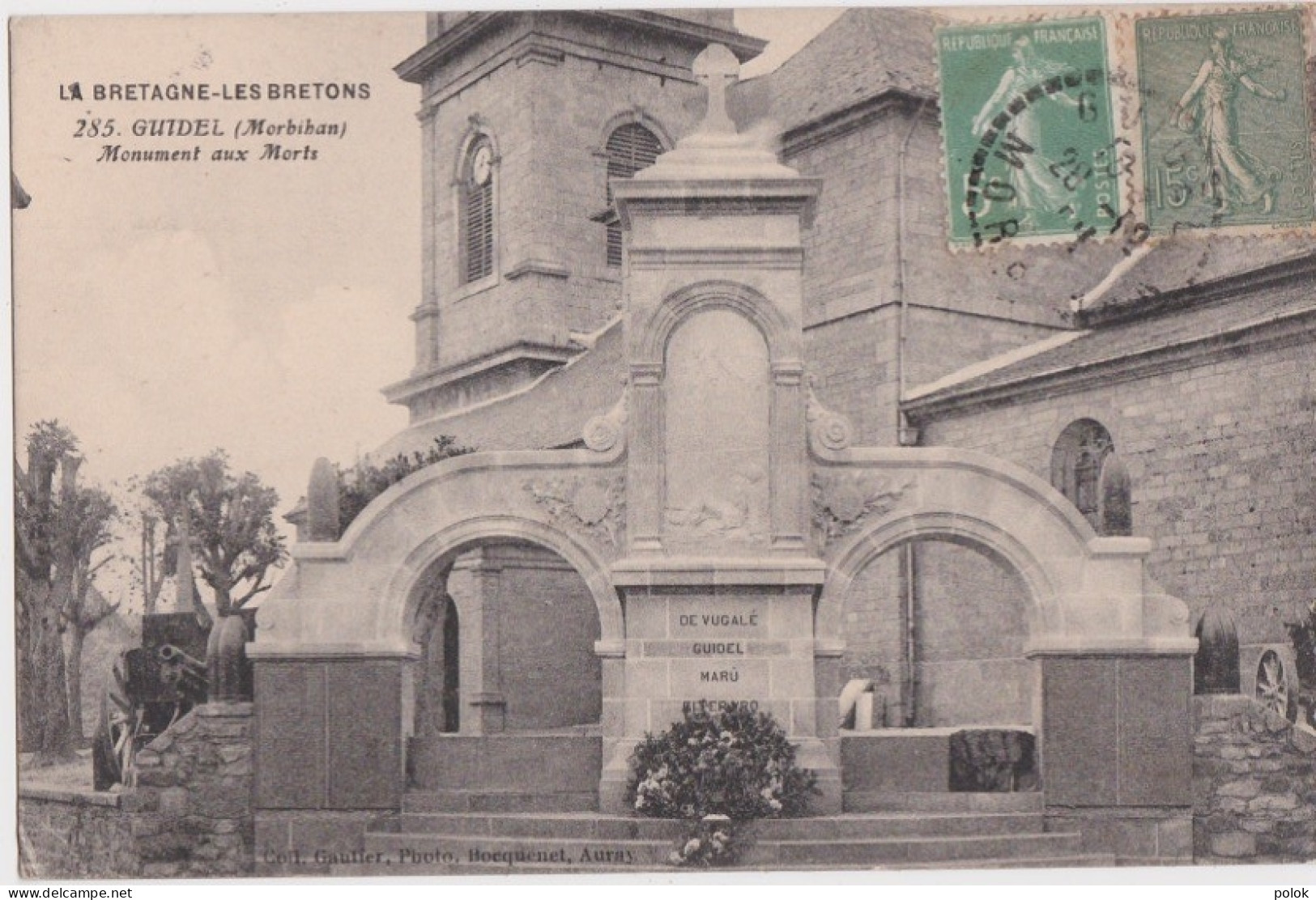Cpa GUIDEL - Monument Aux Morts (Coll. Gautier, Photo Bocquenet, Auray) - Guidel