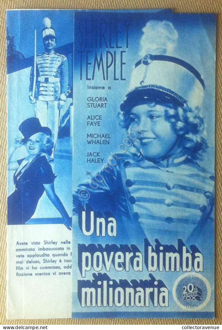 Depliant Film - Una Povera Bimba Milionaria - Shirley Temple - 1937 20th Century - Affiches & Posters