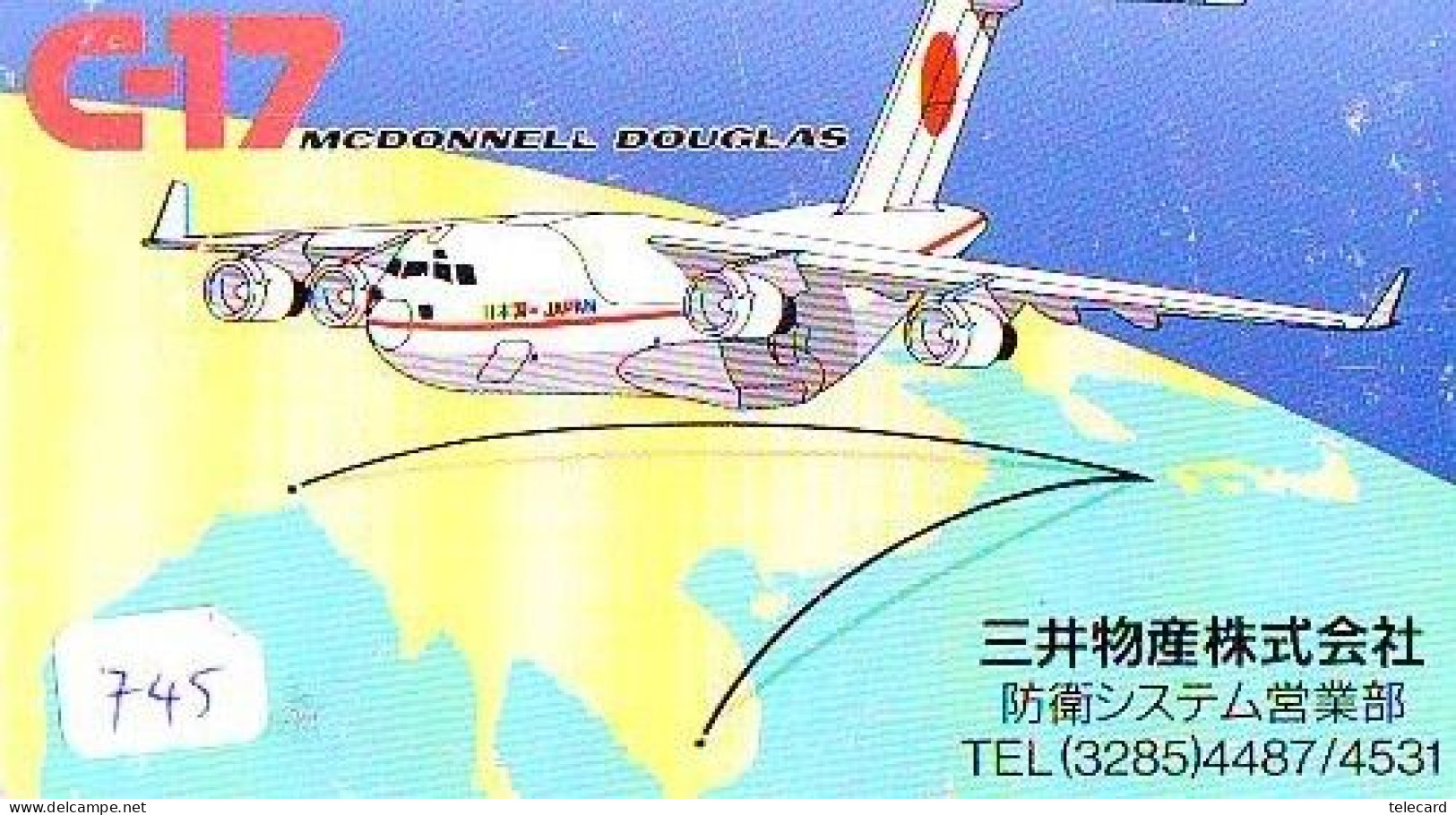 TELECARTE JAPON * MILITAIRY AVION  (745)  Flugzeuge * Airplane * Aeroplano * PHONECARD JAPAN * ARMEE * LEGER VLIEGTUIG - Armée