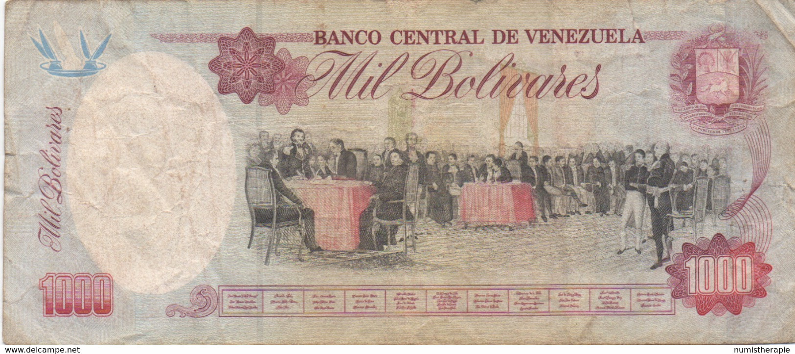 Venezuela : 1000 Bolívares 1991 (mauvais état) - Venezuela