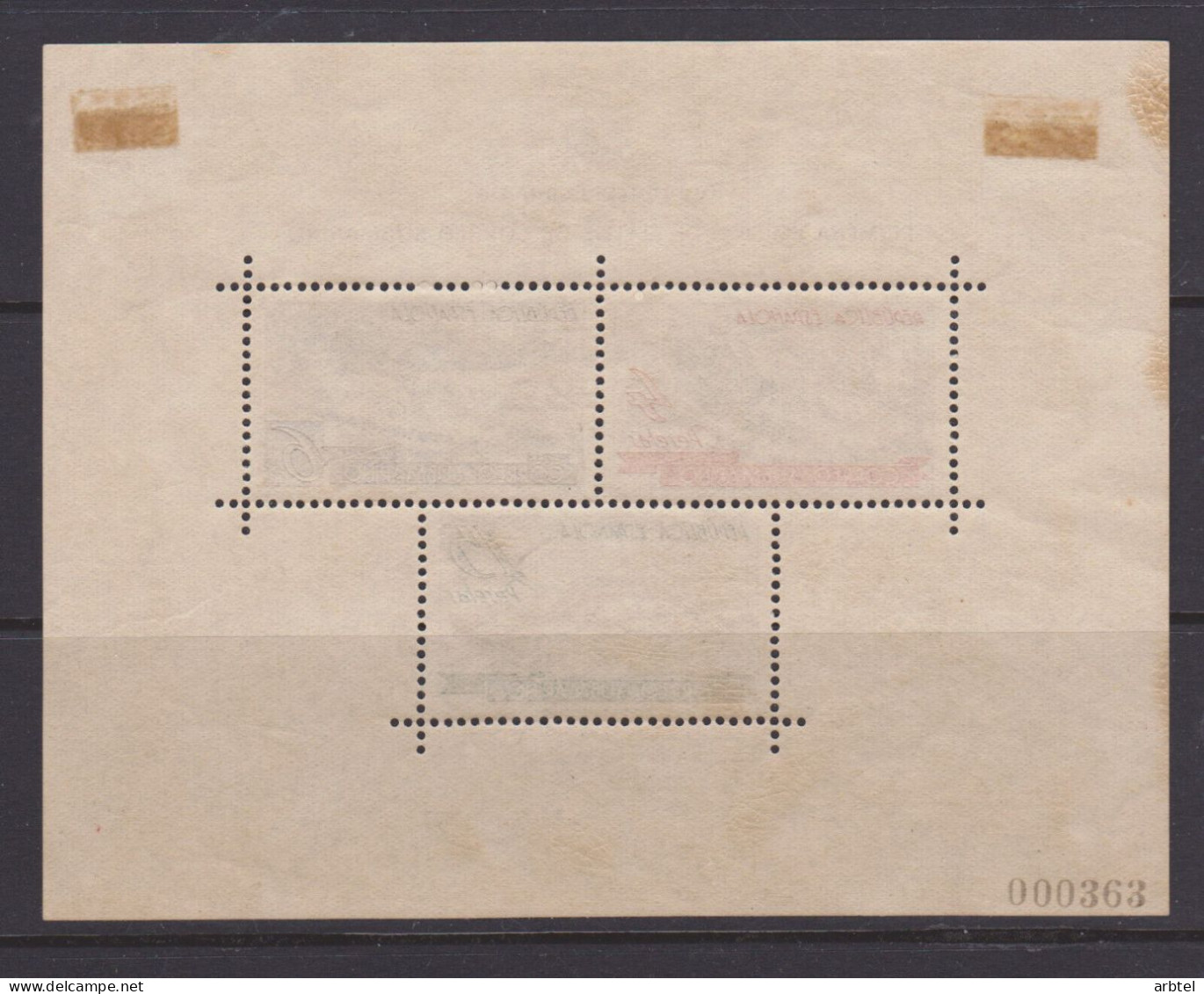 ESPAÑA SPAIN 1938 BLOCK SHEET SUBMARINE MAIL MH - Submarinos