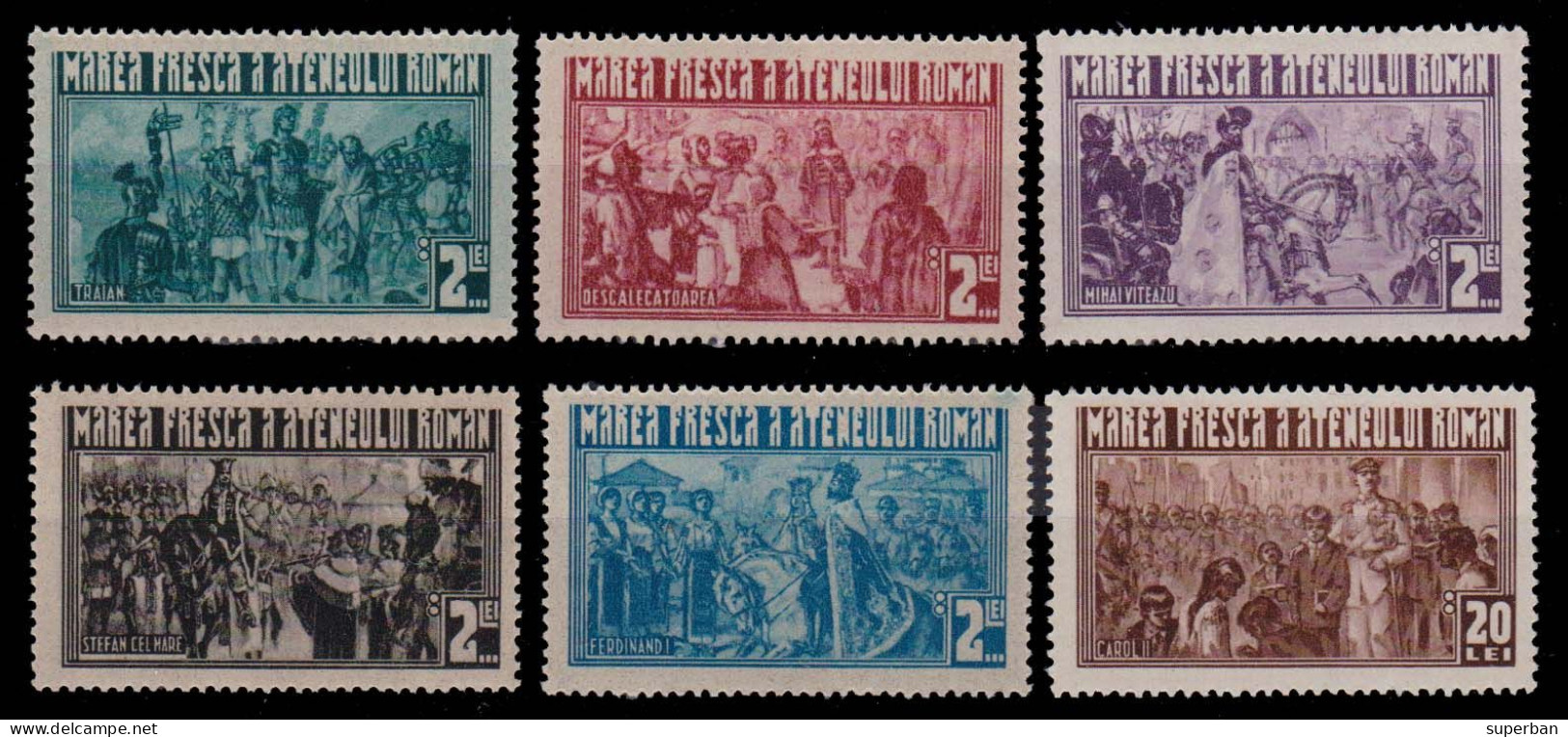 CINDERELLA : SÉRIE COMPLÈTE / COMPLET SET : 6 VIGNETTES [ MNH ] - MAREA FRESCA A ATENEULUI ROMÂN - 1933 - RRR ! (am818) - Fiscale Zegels