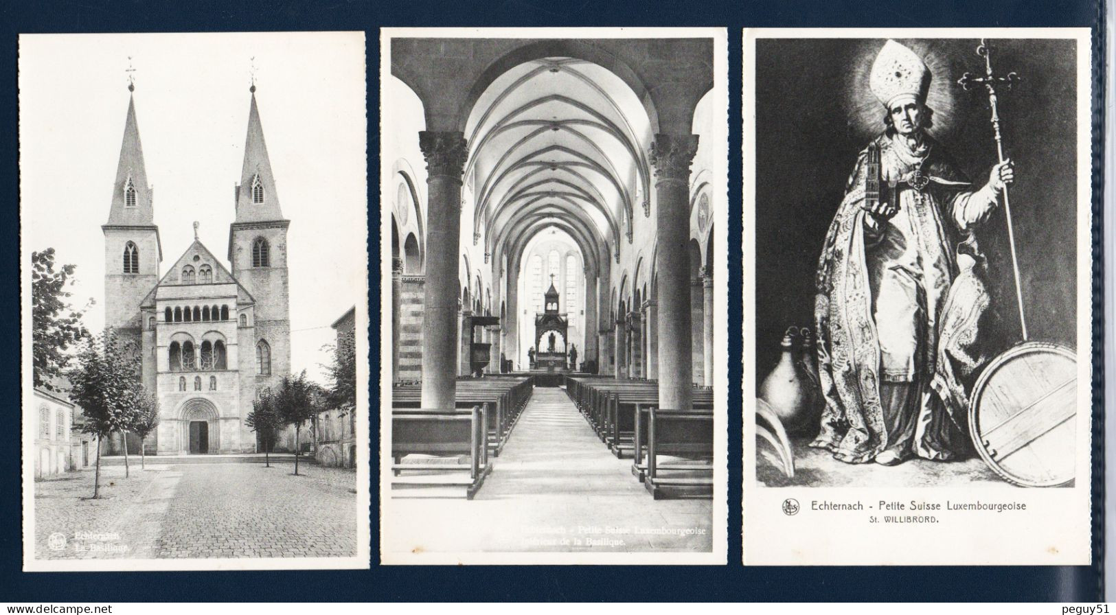 Luxembourg. Echternach.  Basilique St. Willibrord Et Saint-Willibrord. Lot De 3 Cartes. - Echternach