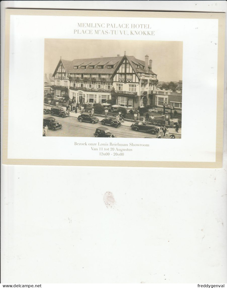 KNOKKE MEMLING PALACE HOTEL  LOYUIS REICHMAN - Gistel