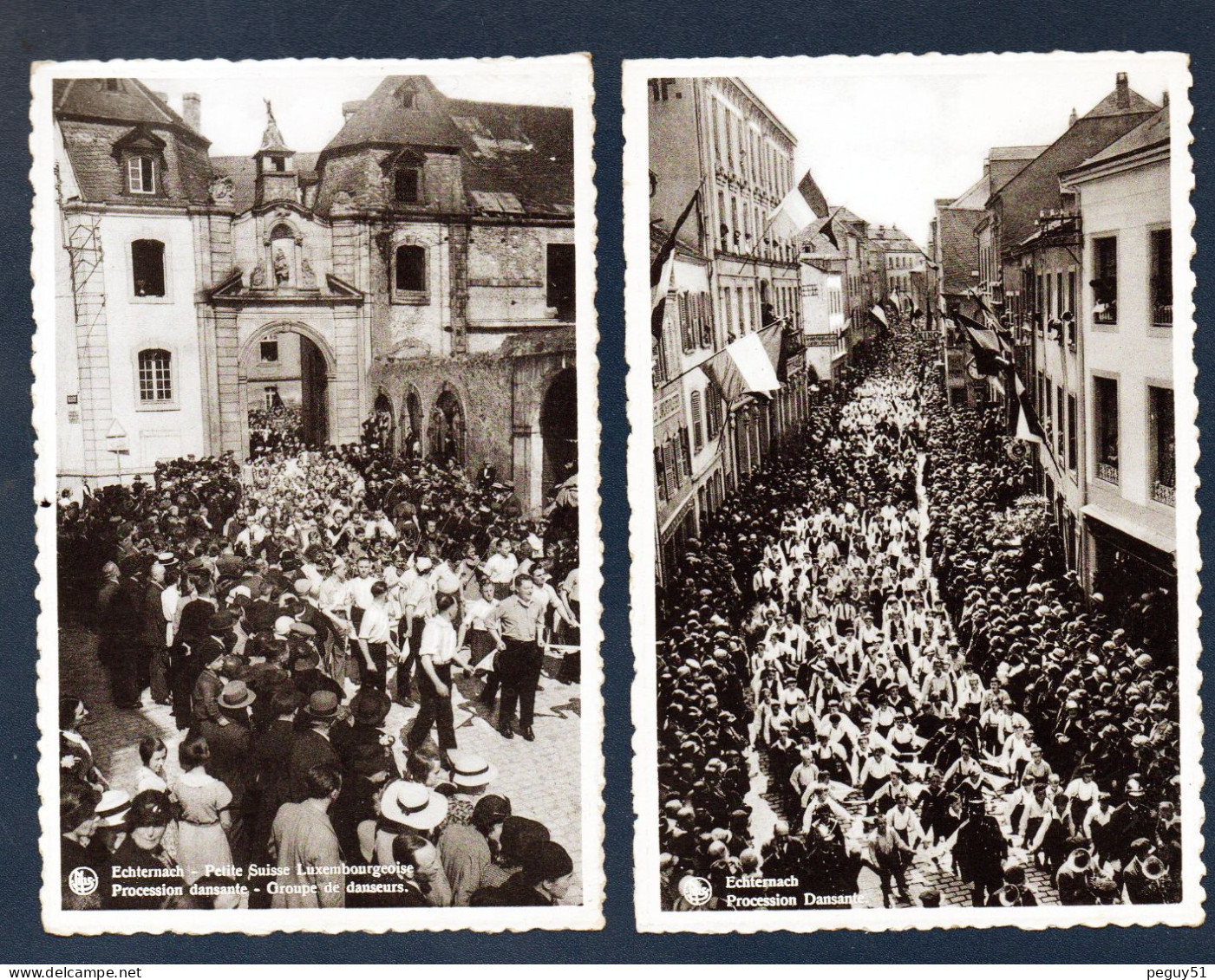 Luxembourg. Echternach.  Procession Dansante, Musiciens, Pompiers, Danseurs Et Le Clergé. Lot De 6 Cartes - Echternach