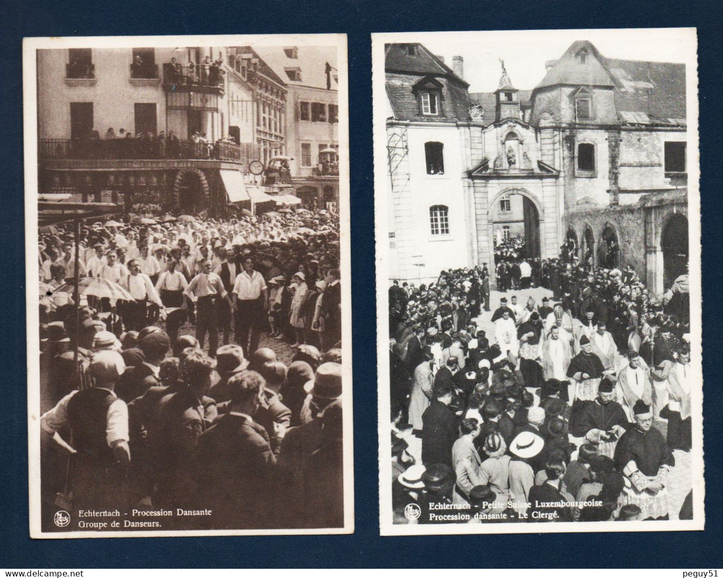 Luxembourg. Echternach.  Procession Dansante, Musiciens, Pompiers, Danseurs Et Le Clergé. Lot De 6 Cartes - Echternach