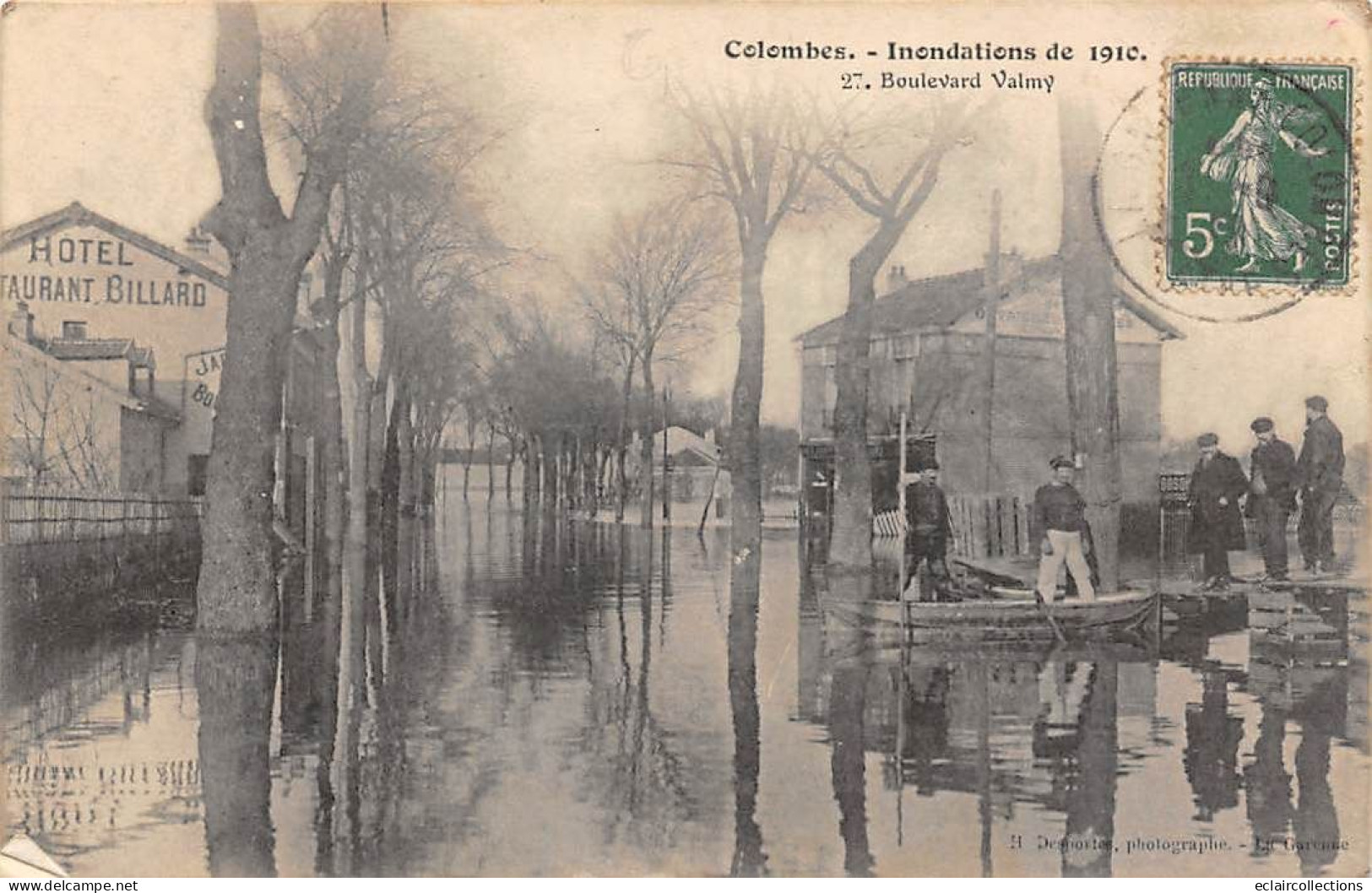 Colombes        92         Inondation 1910.  Boulevard Valmy       (voir Scan) - Colombes