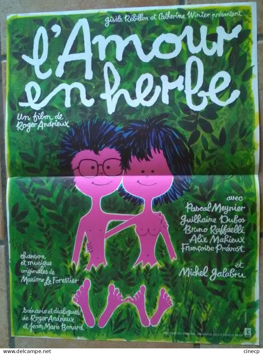 AFFICHE CINEMA FILM L'AMOUR EN HERBE ANDRIEUX MEYNIER 1977 TBE DESSIN Musique LE FORESTIER SPLENDID - Affiches & Posters