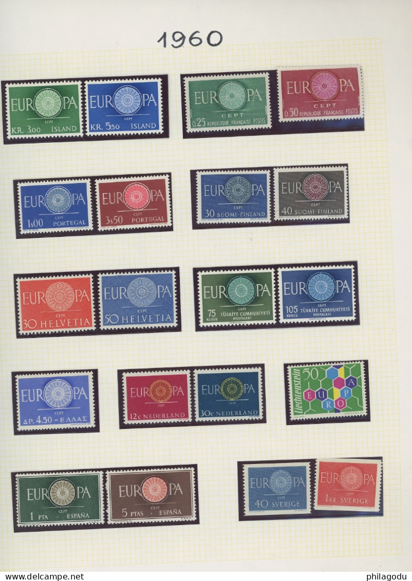 1956--1978 ** EUROPA SUR FEUILLES LINDNER. Très Frais. Postfris  PRIX CADEAU ! - Collezioni