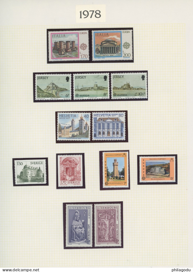 1956--1978 ** EUROPA SUR FEUILLES LINDNER. Très Frais. Postfris  PRIX CADEAU ! - Sammlungen