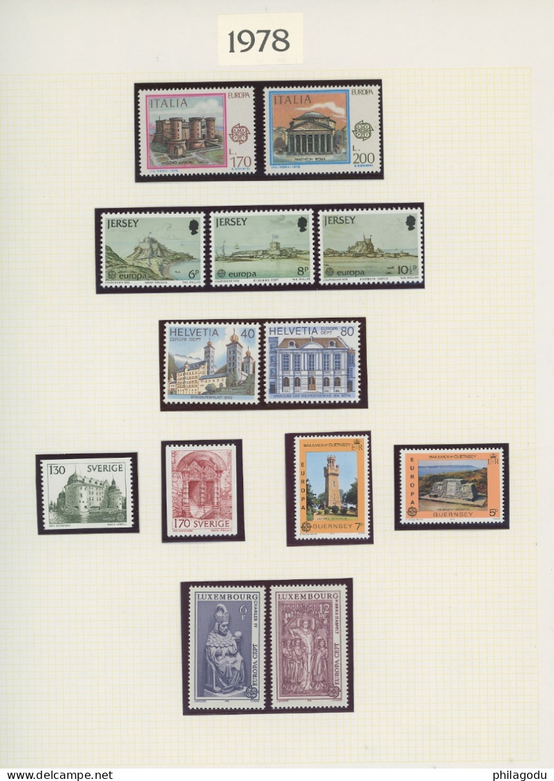 1956--1978 ** EUROPA SUR FEUILLES LINDNER. Très Frais. Postfris - Colecciones