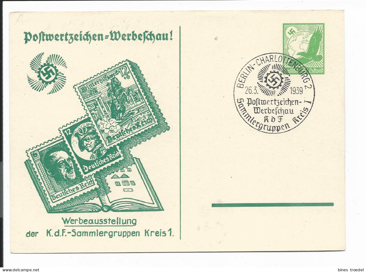 DR PP 142 D 4 - 5 Pf Luftpost Berlin, Werbeausstell. K.d.F. Sammlergruppen Kreis 1 M. Bl. Sonderstempel - Private Postwaardestukken