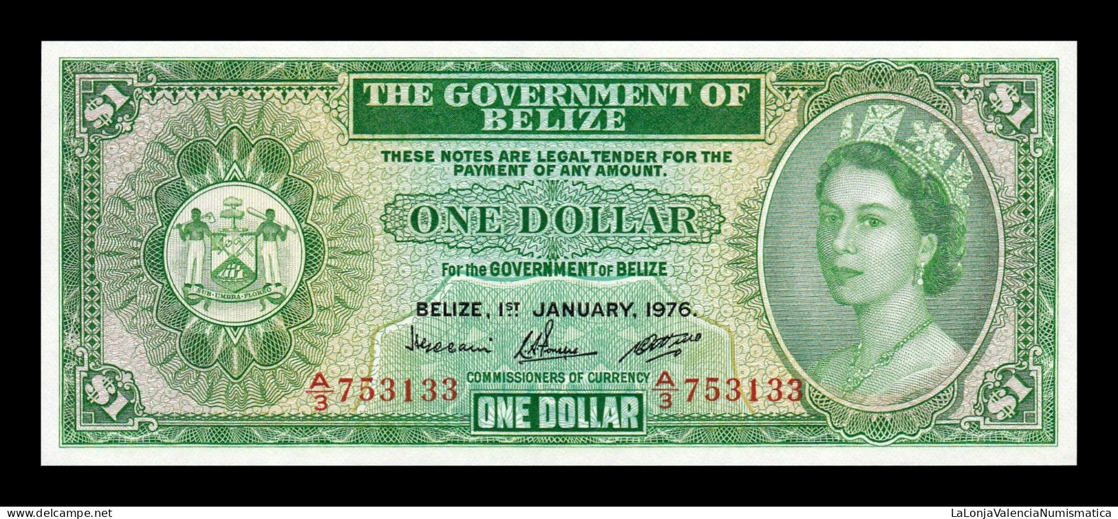 Belice Belize 1 Dollar Elizabeth II 1976 Pick 33c Sc Unc - Belize