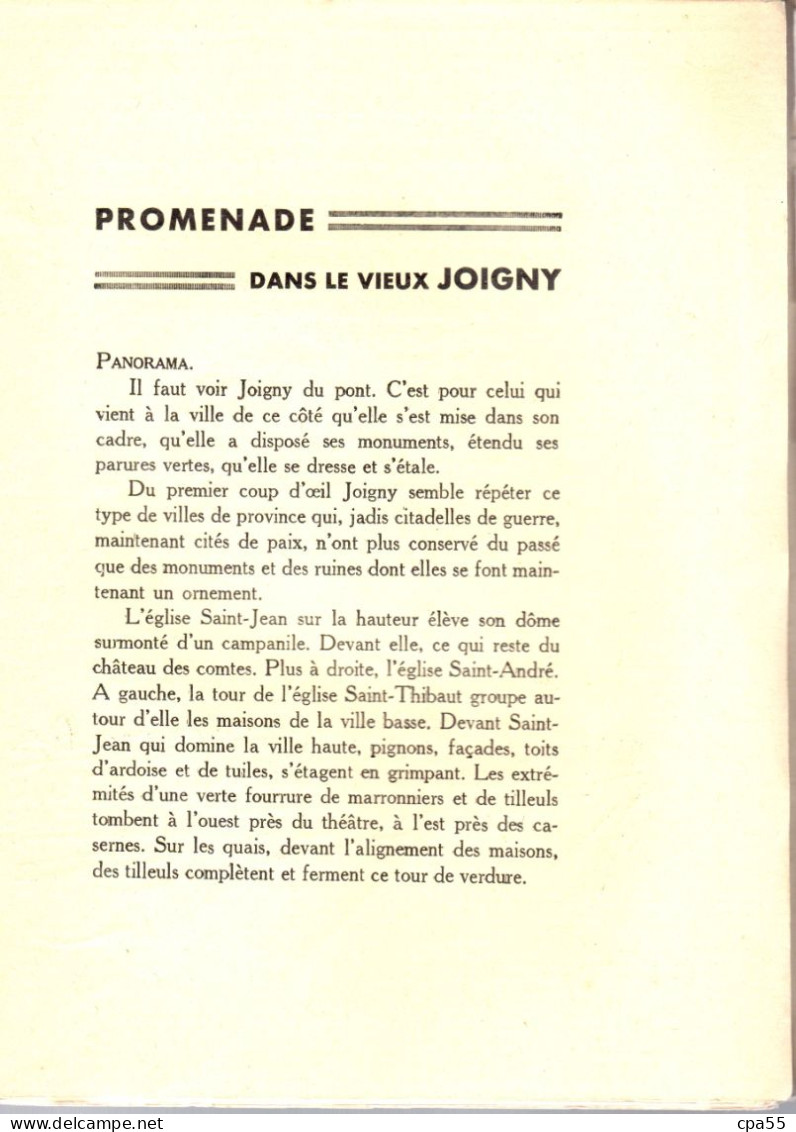 JOIGNY  -  Promenade Deans Le Vieux Joigny  Par P. Mégnien  -  1932  - - Bourgogne