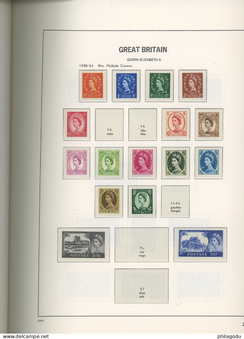 Q.E.II ** All Mint ** Perfect In A Nice Davo Cristal Quasi Complete 1966-1985 And Some Issues Before - Collections