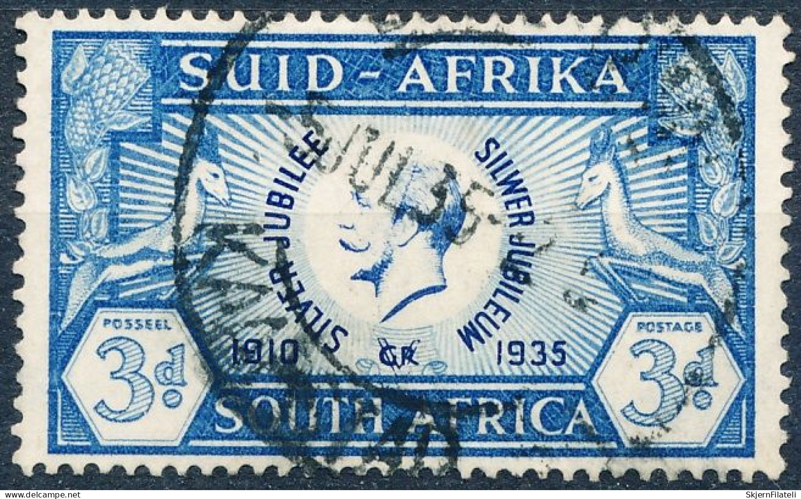 South Africa SG 67a, Var "Cleft Skull" - Used Stamps