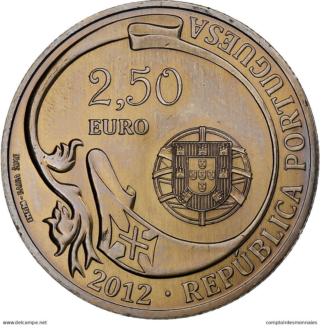 Portugal, 2-1/2 Euro, 2012, Cupro-nickel, FDC - Portugal
