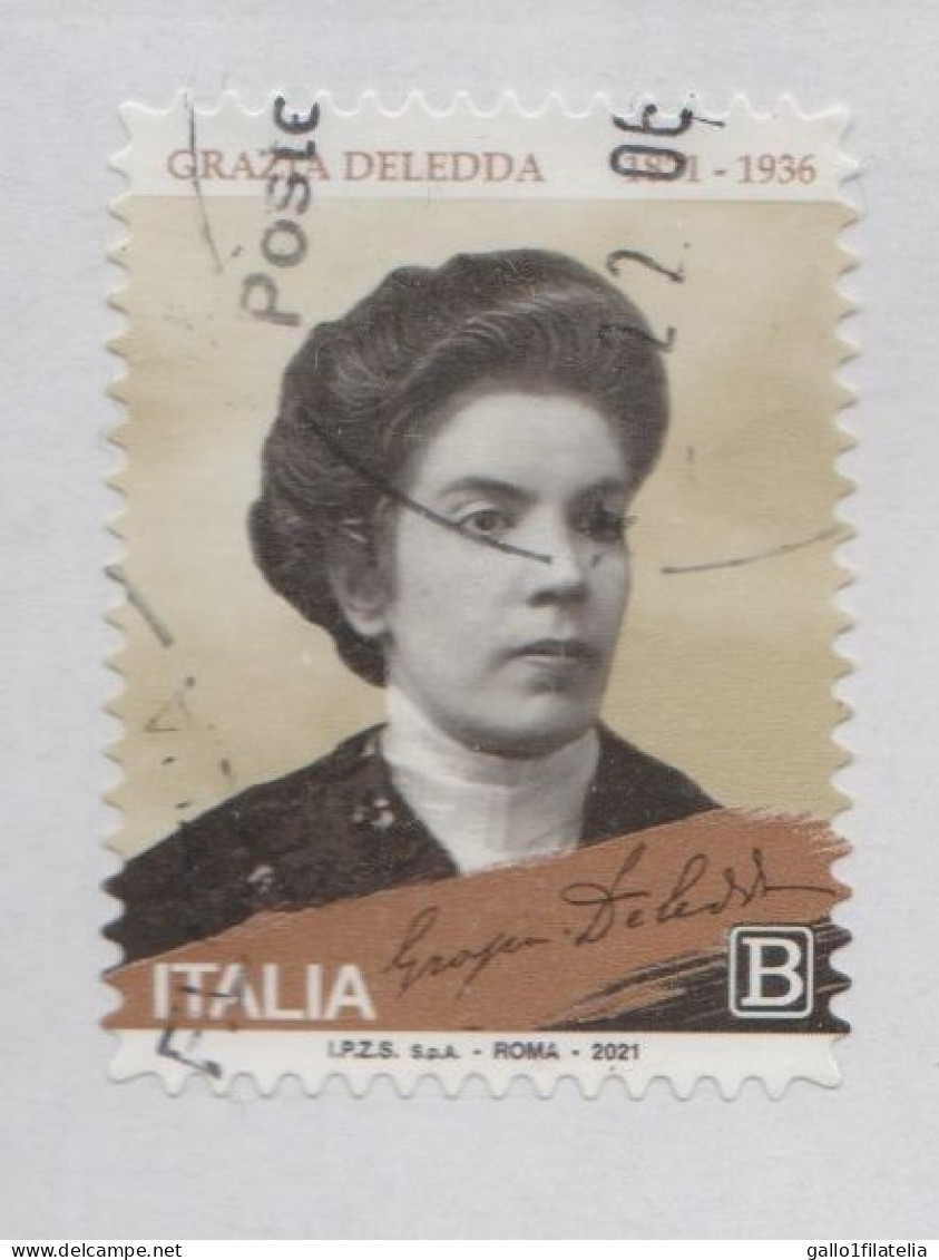 2021 - ITALIA / ITALY - 150mo DELLA NASCITA DI GRAZIA DELEDDA / 150th ANN. OF BIRTH OF GRAZIA DELEDDA. USATO - 2021-...: Afgestempeld