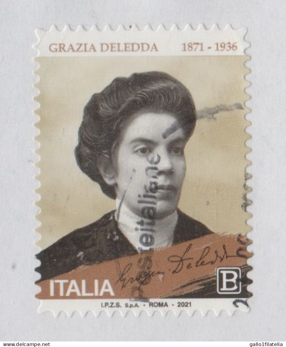 2021 - ITALIA / ITALY - 150mo DELLA NASCITA DI GRAZIA DELEDDA / 150th ANN. OF BIRTH OF GRAZIA DELEDDA. USATO - 2021-...: Oblitérés