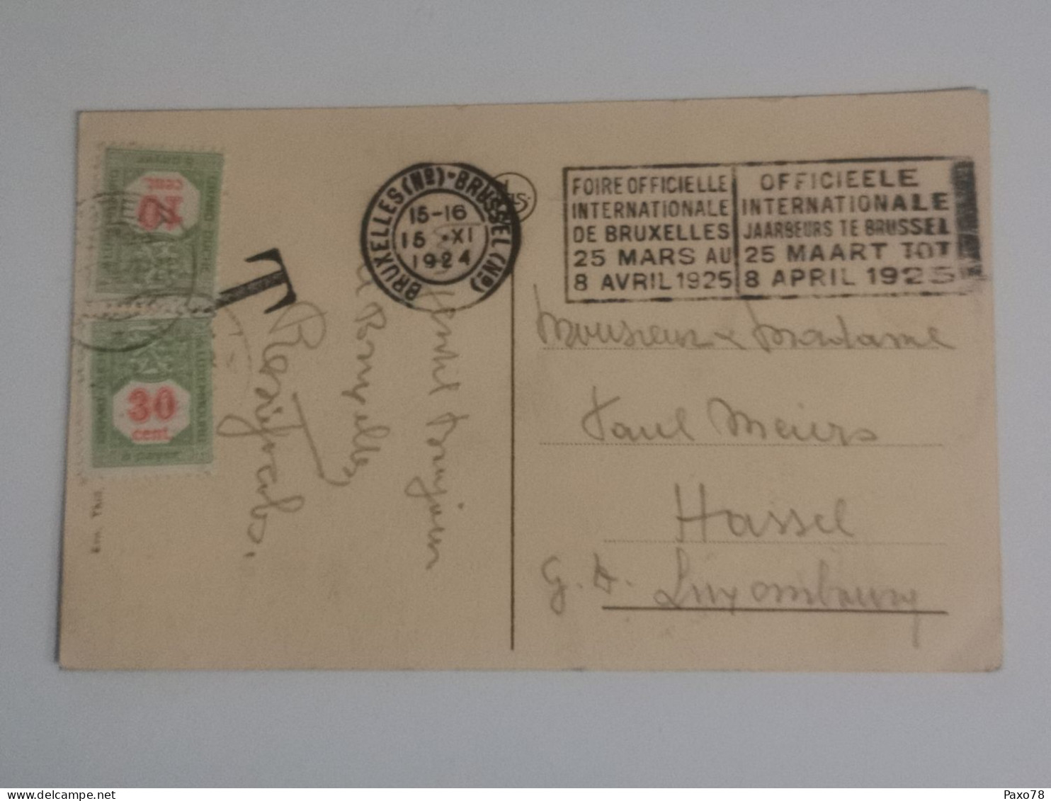 Postkarte, Oblitéré Avec Timbres Taxe Luxembourg - Postwaardestukken