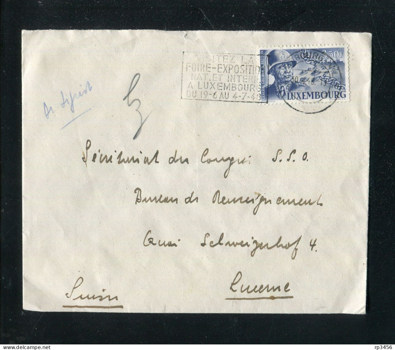 "LUXEMBURG" 1948, Mi. 424 EF Auf Brief Ex Luxemburg In Die Schweiz (3462) - Lettres & Documents