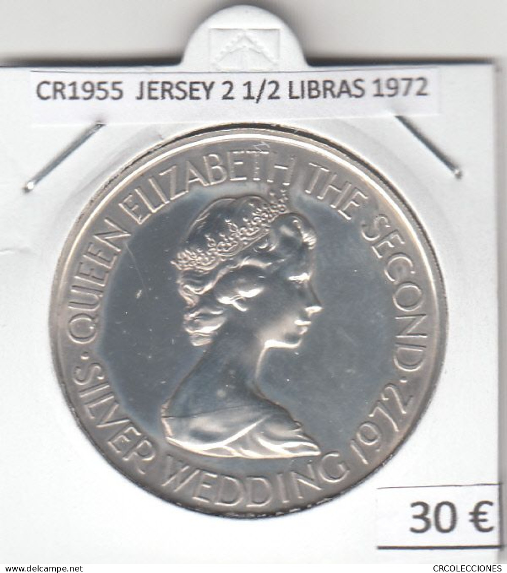 CR1955 MONEDA JERSEY 2 1/2 LIBRAS 1972 PLATA 30 - Jersey